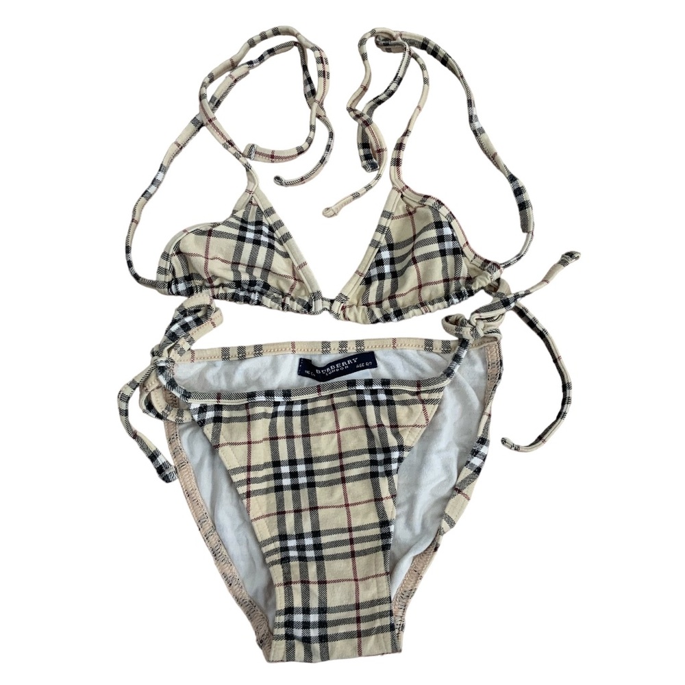 BURBERRY  KIDS BIKINI SIZE 6/7 with TRAVEL BAG BURBERRY PLAID
